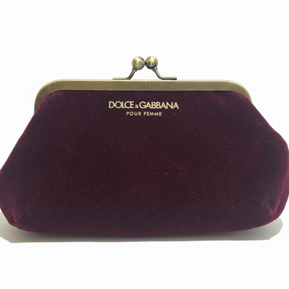 Dolce & Gabbana Merlot Velvet Clutch - Picture 1 of 14